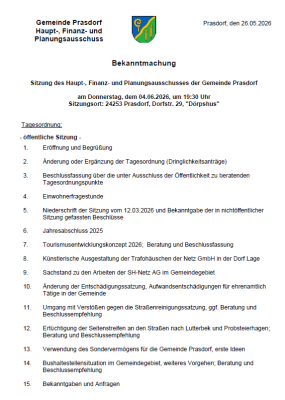 Bekanntmachung HaFPA Bekanntmachung HaFPA